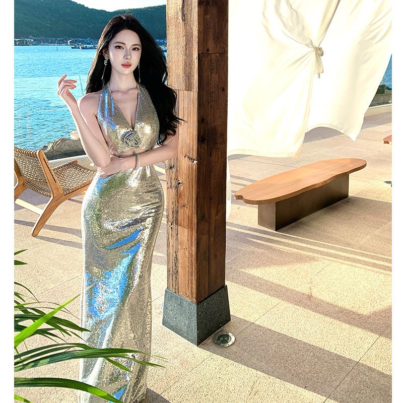 Sequined Evening Gown High-end Light-luxury Dress For Annual Company Events - Image 6