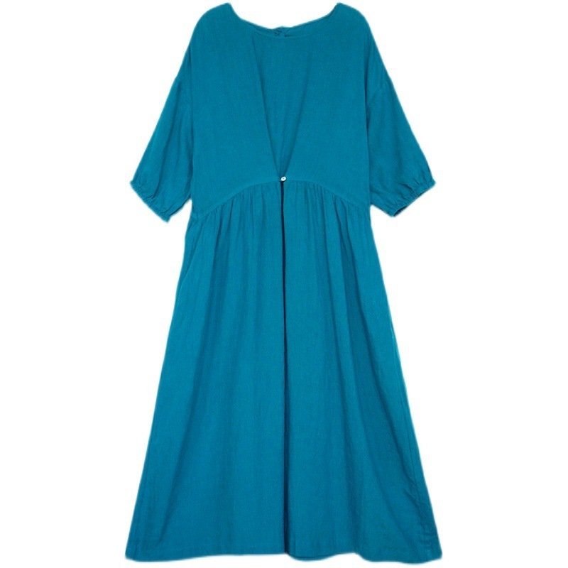 Women's Solid-Color Loose Casual All-Match Long Dress - Image 4